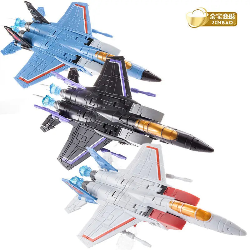 JINBAO FG0103 FG04 Starscream Skywarp Thundercracker F-15 Deformation Robot Action Figure Model – Anime Transformer Toy Set
