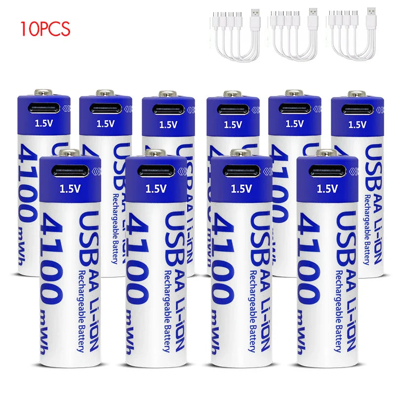 MATOV 1.5V 4100mWh AA Rechargeable Battery – USB Type-C Li-ion Battery for Remote Control, Smart Door Locks & Toys