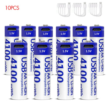 MATOV 1.5V 4100mWh AA Rechargeable Battery – USB Type-C Li-ion Battery for Remote Control, Smart Door Locks & Toys