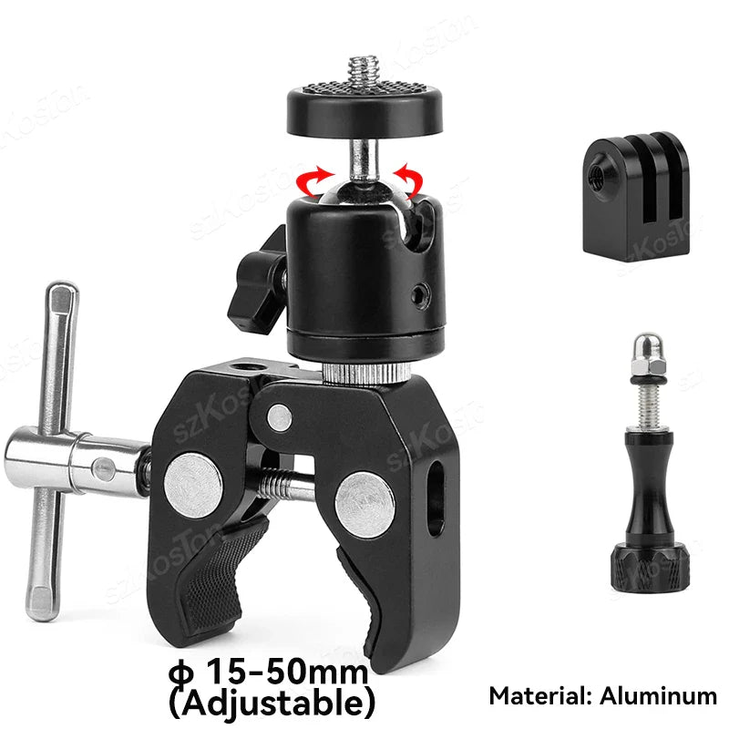 Selfie Stick Monopod Handlebar Mount – Compatible with Insta360 X4/X3/X2, GoPro 8-13 & DJI for Bicycle & Motorcycle