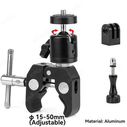 Selfie Stick Monopod Handlebar Mount – Compatible with Insta360 X4/X3/X2, GoPro 8-13 & DJI for Bicycle & Motorcycle