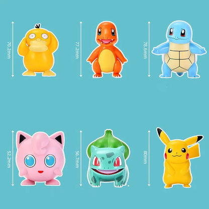 TOMY Pokemon Funny Freak PVC Action Figures — Pikachu, Bulbasaur, Charmander & Squirrel Anime Model Toy Gift for Boys