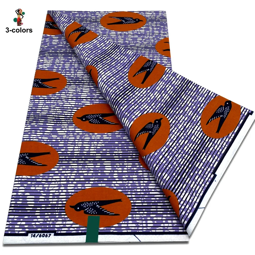 African Real Wax Print Fabric - 100% Cotton Soft Ankara Pagne Material for Dresses