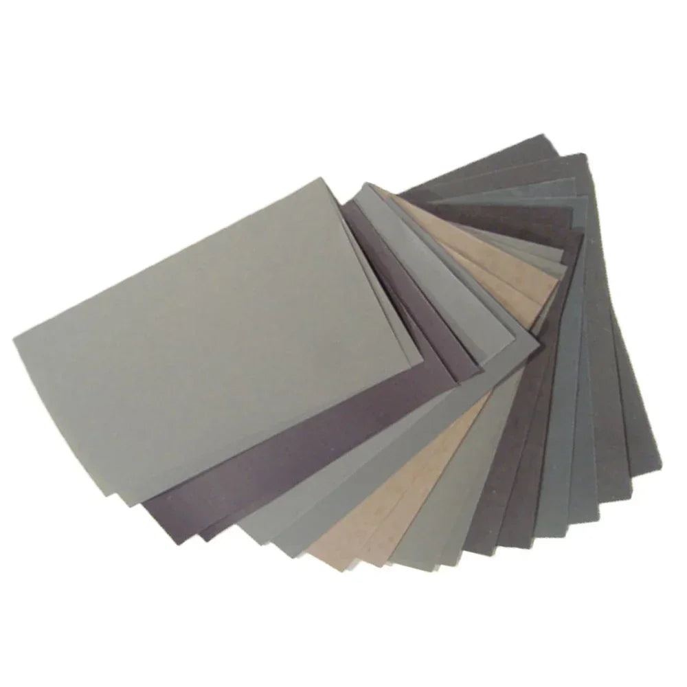 15-Piece Wet & Dry Sandpaper Set (400–3000 Grit) – Assorted Abrasive Sheets for Smoothing & Polishing