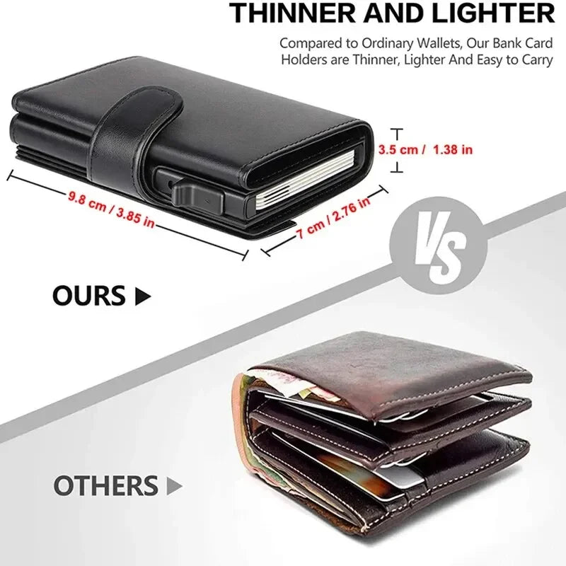 RFID Microfiber Leather Men’s Trifold Wallet – Slim Fashion Card Holder with Coin Pocket and Money Bag