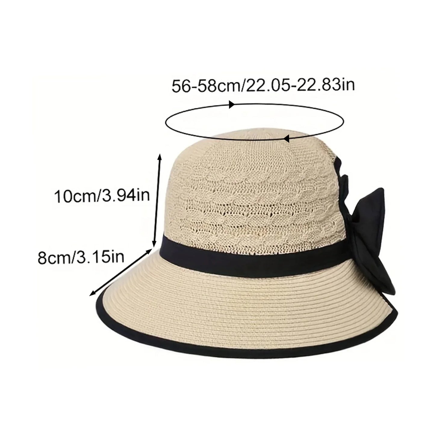 Women’s Wide Brim Straw Sun Hat – Summer Beach Vacation Hat with Sun Protection for Spring, Summer & Fall