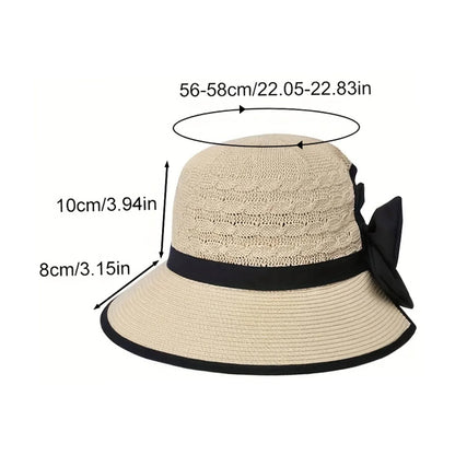 Women’s Wide Brim Straw Sun Hat – Summer Beach Vacation Hat with Sun Protection for Spring, Summer & Fall