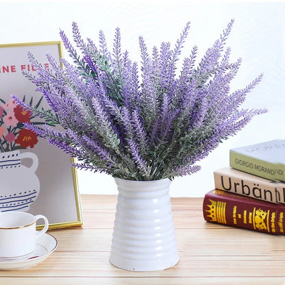 10 Bundles Artificial Lavender Flowers – Faux Floral Bouquet for Home, Garden, Wedding & Room Decoration