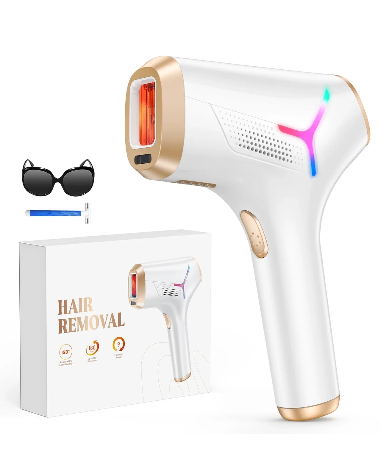 990,000 Flashes IPL Laser Hair Removal Device — Painless Permanent Hair Removal for Body, Bikini & Face