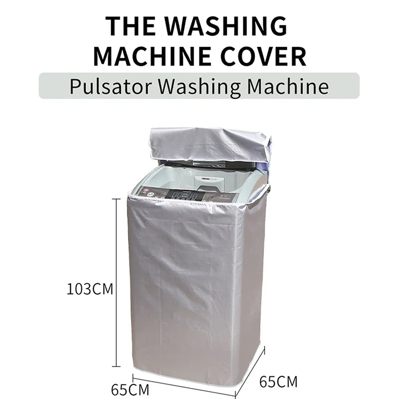 Waterproof Polyester Washing Machine Cover – Dustproof Top Load Dryer Protector with Sunproof Silver Coating