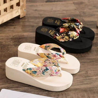 Women’s Summer Platform Flip Flops - Casual Wedge Beach Sandals