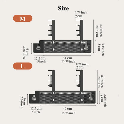 No-Drill Extendable Under Desk Cable Management Tray | Retractable Power Strip & Cord Holder with Clamp