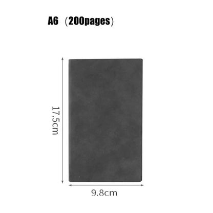 A4/A6 Thickened Leather Notebook – Soft Cover Diary Notepad with Horizontal Lines or Blank Pages, 200/416 Pages