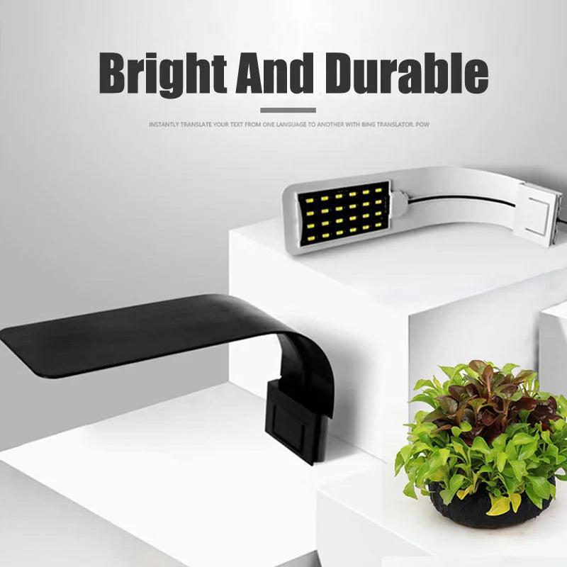 Super Slim LED Aquarium Grow Light: 5W/10W/15W Waterproof Clip-on Lamp for Fish Tank - Lighting Plants Aquatic Plant Lighting