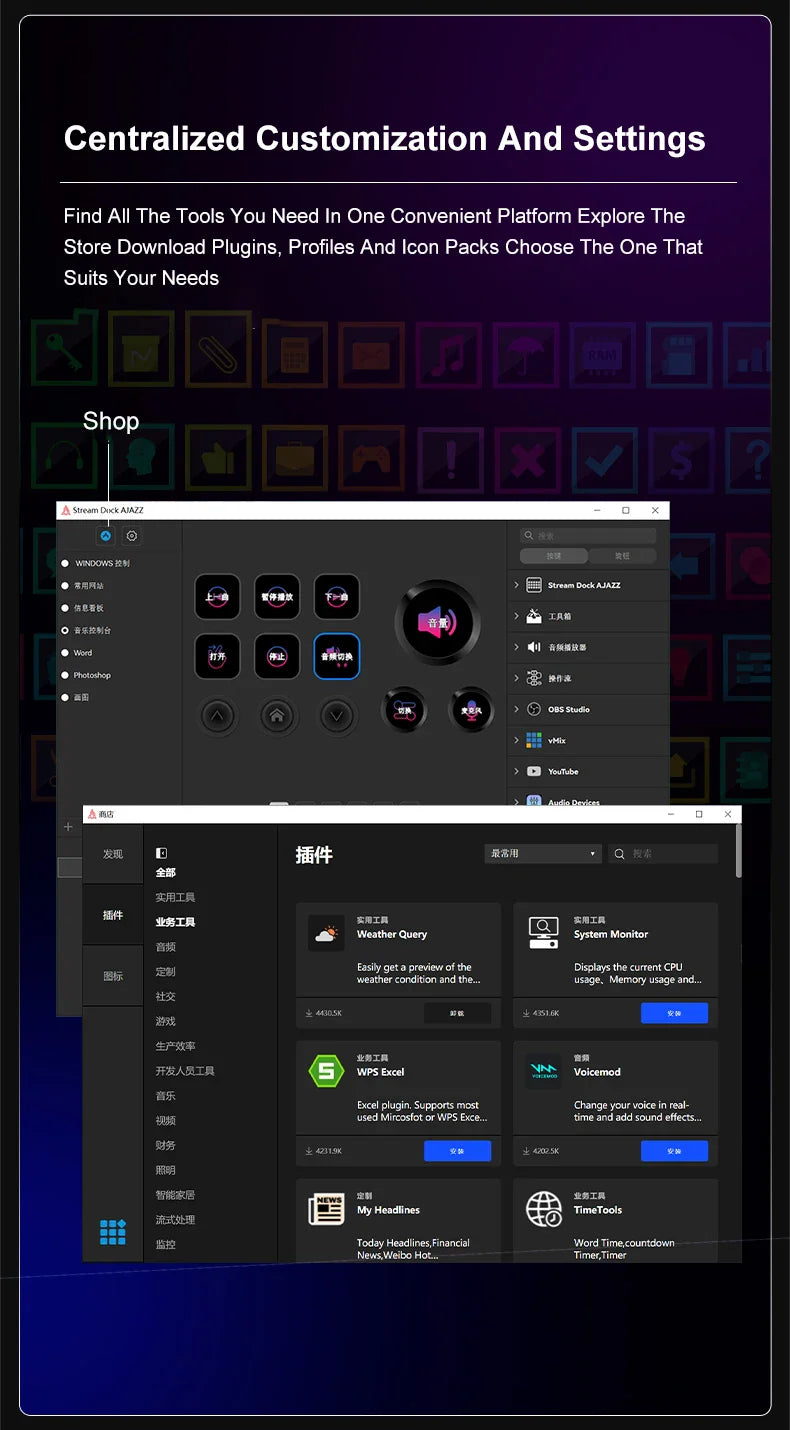 Ajazz AKP03E Desktop Helper Console – Programmable Macro Mini Keyboard with Custom Buttons for Multi-Scenario Use