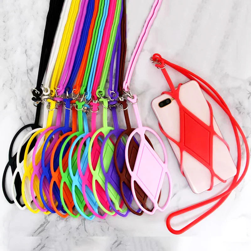 Silicone Cell Phone Lanyard Holder - Adjustable Neck Lanyards for Most Smartphones - Hands-Free Convenience