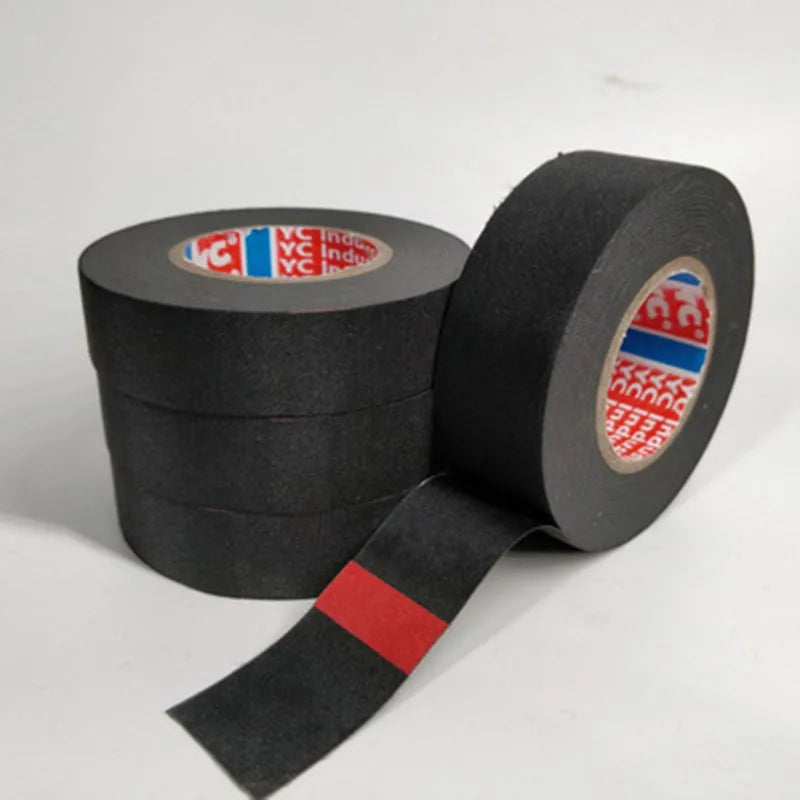 15M Heat-Resistant Fabric Tape – 9/15/19/25/32MM Adhesive Cloth for Automotive Cable, Wiring Harness & Electrical Loom