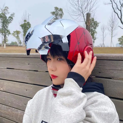 1:1 Iron Man Helmet Mk5 to Mk50 – Avengers War Machine Cosplay with Electric Open/Close, English Voice & Remote Control, Christmas Gift Toy