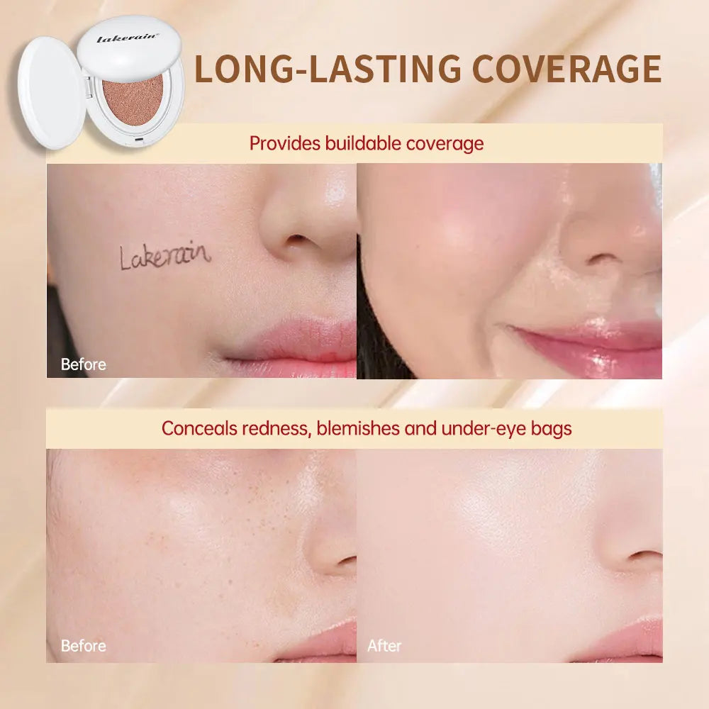 NEW Glow CC Cream Foundation Cushion – Waterproof, Long-Lasting Brightening Face Base Makeup for Women, Korean Cosmetics
