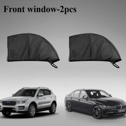 2PCS Car Window Mesh Sunshade Net Set – Mosquito Proof Sun Visor Covers, Universal Automotive Interior Window Protection Accessories
