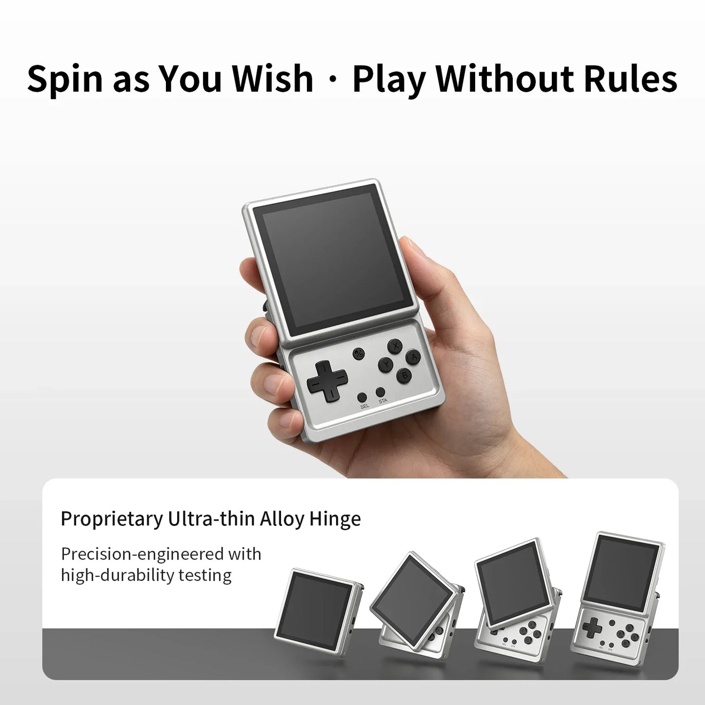 ANBERNIC RG Rotate Android Handheld Game Console – 3.5” IPS 720×720 Retro Gaming Emulator, T618 WiFi Portable Player 3GB+32GB