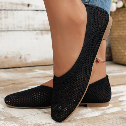Women’s Mesh Knitting Loafers – Casual Summer Flats & Sport Sneakers, Lightweight Walking & Running Shoes