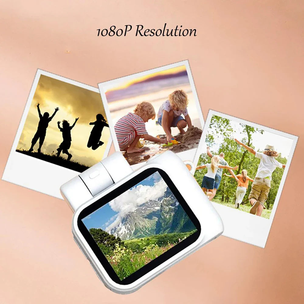 Y4000 Mini HD 1080P Camera with Screen – Portable Retro Compact Video Recorder with Flash and Battery Dock