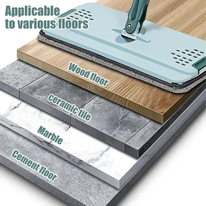 Hand-Free Wringing Flat Squeeze Mop with Bucket: Microfiber Mop Pads for Wet or Dry Usage on Hardwood Laminate Floors