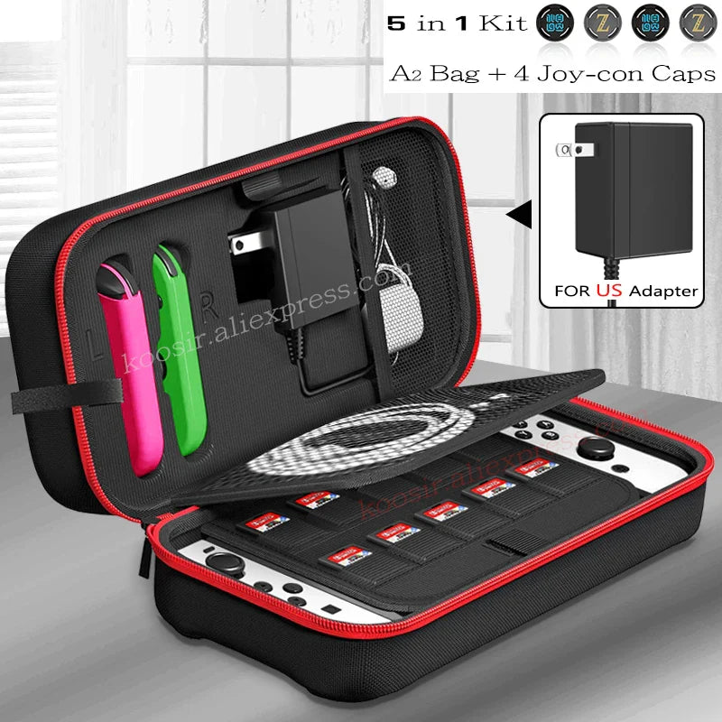 Nintendo Switch OLED Large Storage Bag — Portable Carrying Case, Anti-Scratch Oxford Cloth Travel Bag