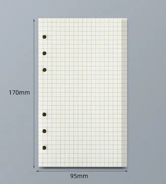 45 Sheets A5 A6 A7 Loose Leaf Notebook Refill – Spiral Binder Pages, Lined, Blank & Grid Craft Paper Stationery