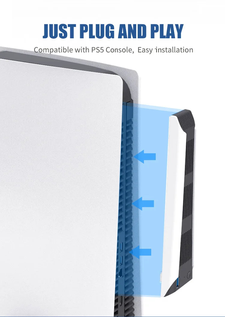 REMANK PS5/PS5 Slim Cooling Fan System – LED Light Cooling for Disc & Digital Console