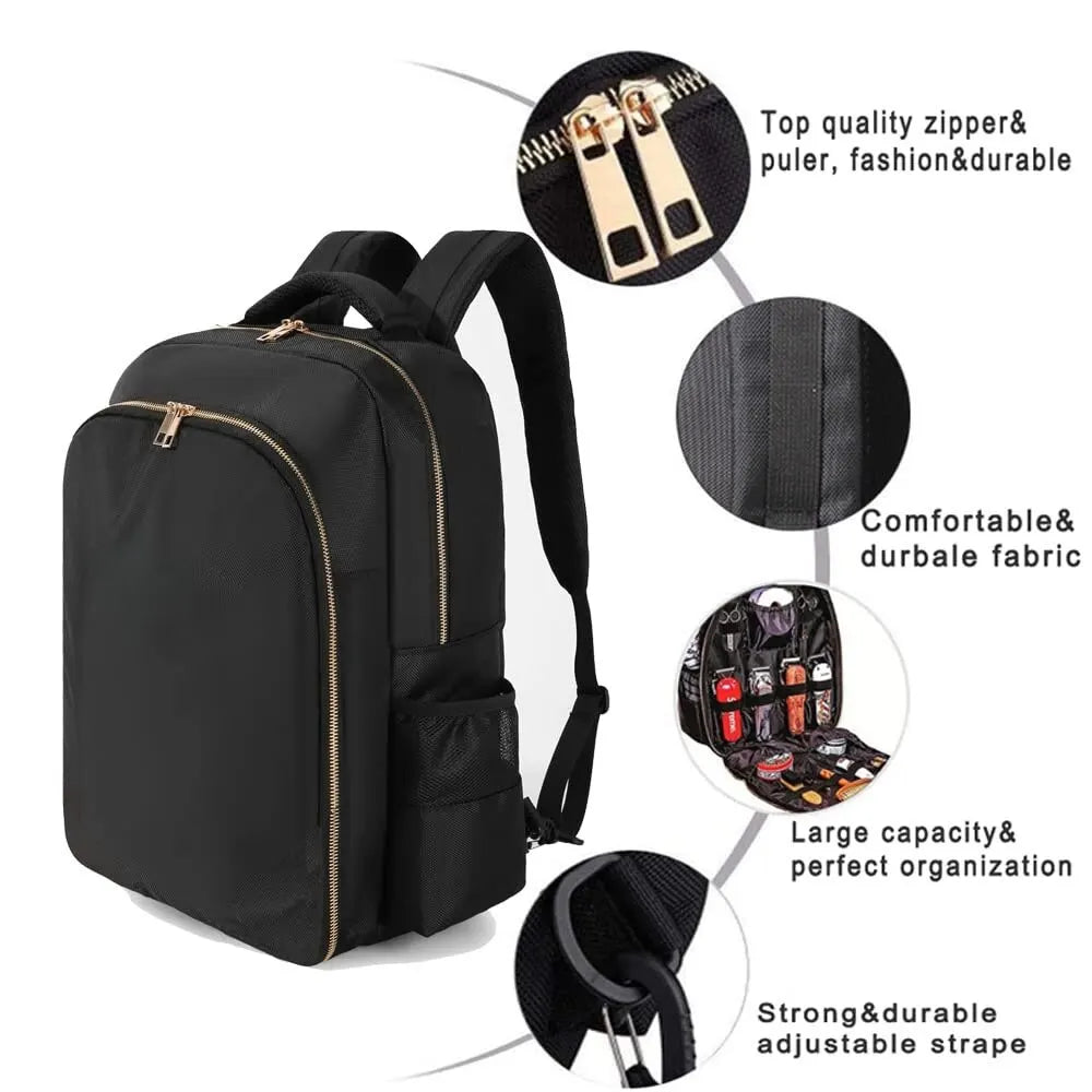 Portable Barber Supplies Backpack: Clippers Organizer for Hairstylist Tools - Large Capacity Travel Bag for Salon Storage