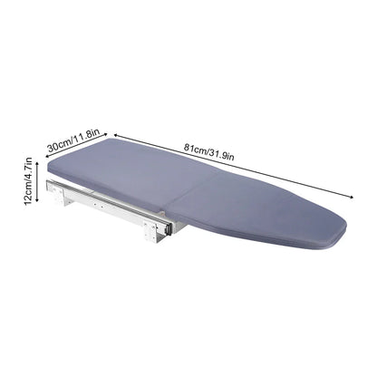 Foldable Cabinet-Mount Ironing Board | Sturdy Metal Frame 80x29.5cm Gray