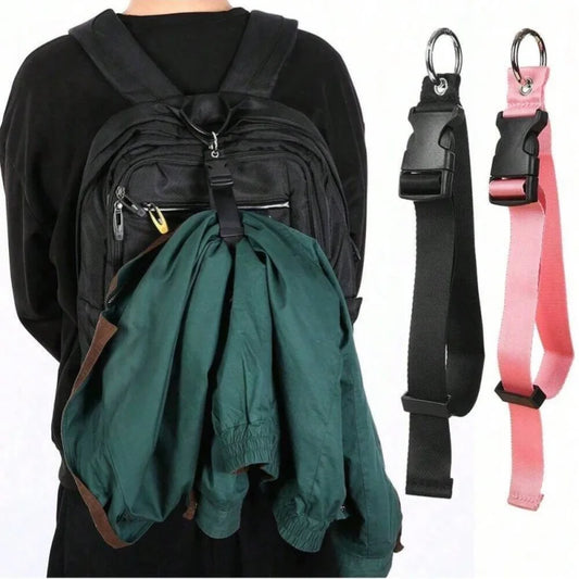 Travel Luggage & Backpack Strap — Portable Adjustable Strap with Release Buckle, Add-A-Bag Belt Holder
