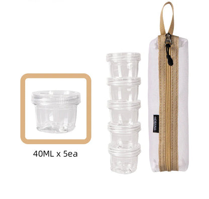 Portable Travel Camping Spice Kit | Bag with 5 Clear Seasoning Bottles & Condiment Container Set