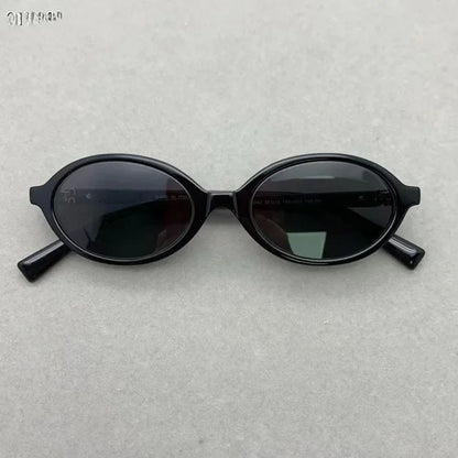 Zhang Yuan Vintage Oval Glasses — English Version Luminous Frame for Men & Women, Fashionable Bookworm Style Eyewear