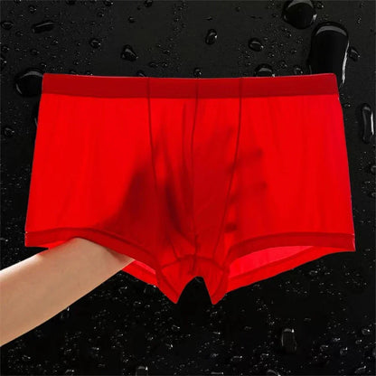 Ultra Thin Ice Silk Boxers - Semi-Transparent Seamless Men’s Trunk Underwear Plus Size