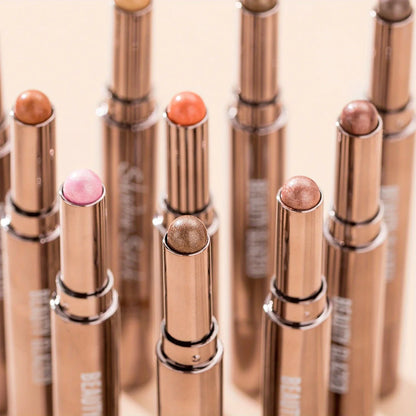 BEAUTY GLAZED 10-Color Eyeshadow Stick – Long-Lasting Waterproof Matte & Shimmer Eye Pen with Double-Head Brush