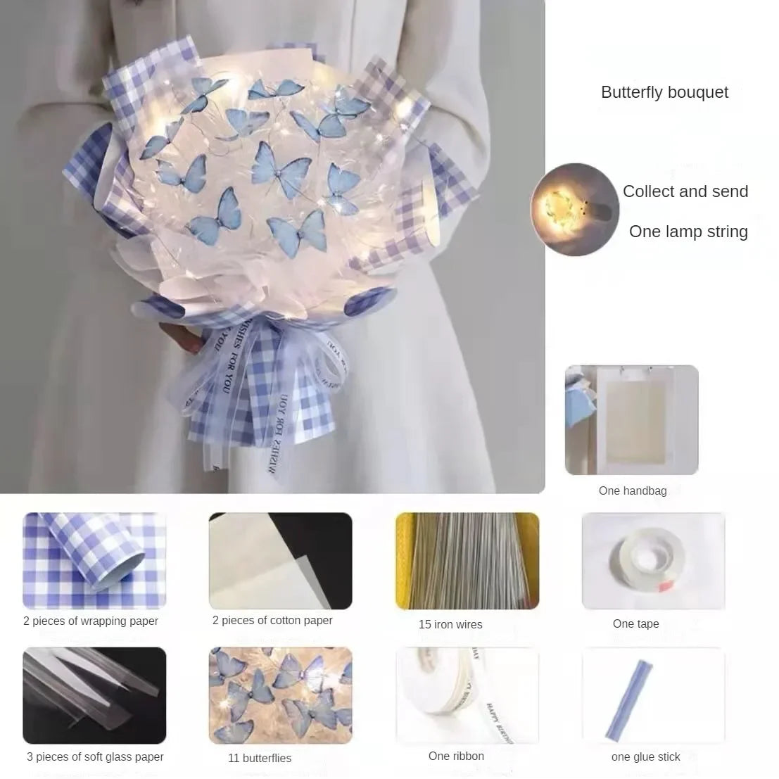 Butterfly Bouquet DIY – Handmade Artificial Flowers, Thoughtful Gift for Girlfriend, Birthday, Proposal & Wedding Decoration