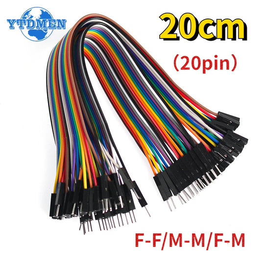 20-Pin Dupont Jumper Wire Set – 20cm Male to Male, Female to Male, Female to Female Cables for Arduino & DIY Electronics