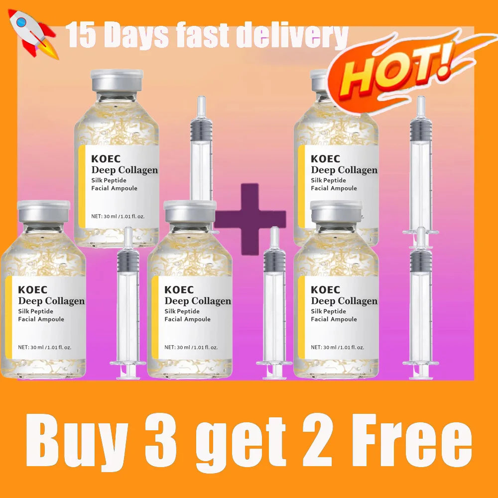 Collagen Silk Peptide Face Ampoule - Anti Aging Serum for Skin Lifting, Firming, Tightening & Deep Hydration