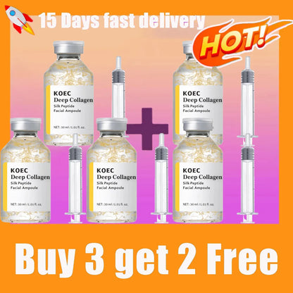 Collagen Silk Peptide Face Ampoule - Anti Aging Serum for Skin Lifting, Firming, Tightening & Deep Hydration