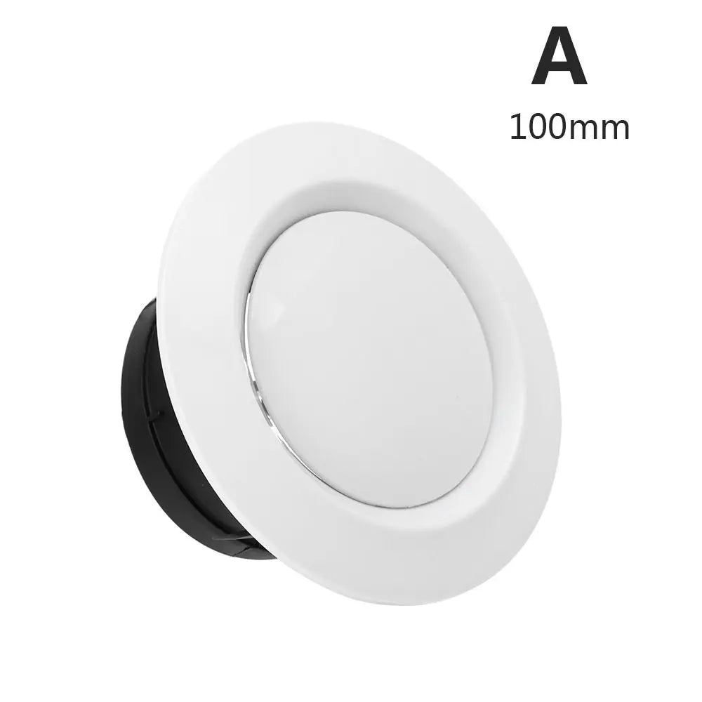 White Air Vent Extract Valve Grille – 100/150mm Round Ventilation Cover in 4 Shapes for Air Circulation