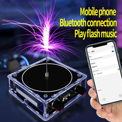 Music Tesla Coil Bluetooth/AUX – Dual Mode Music Box with Touchable Artificial Lightning, Audio Input for Science Experiments