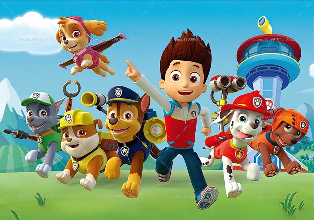 Paw Patrol Birthday Party Backdrop – Kids Party Decorations, Photography Background & Baby Shower Banner
