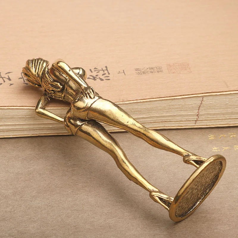 Solid Copper Woman Figurine – Sexy Bikini Beauty Statue, Collectible Model Ornament Gift for Men and Collectors