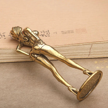 Solid Copper Woman Figurine – Sexy Bikini Beauty Statue, Collectible Model Ornament Gift for Men and Collectors