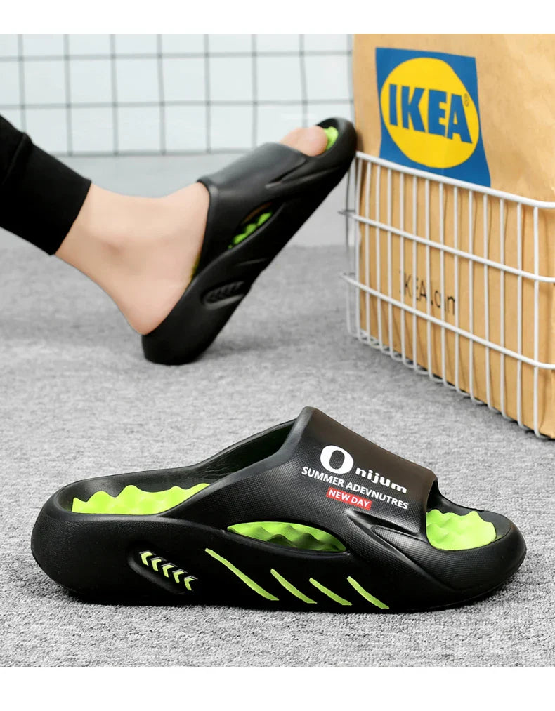 2024 Men’s Massage Slippers – Comfortable Indoor/Outdoor Slides & Beach Sandals, Sizes 38-47
