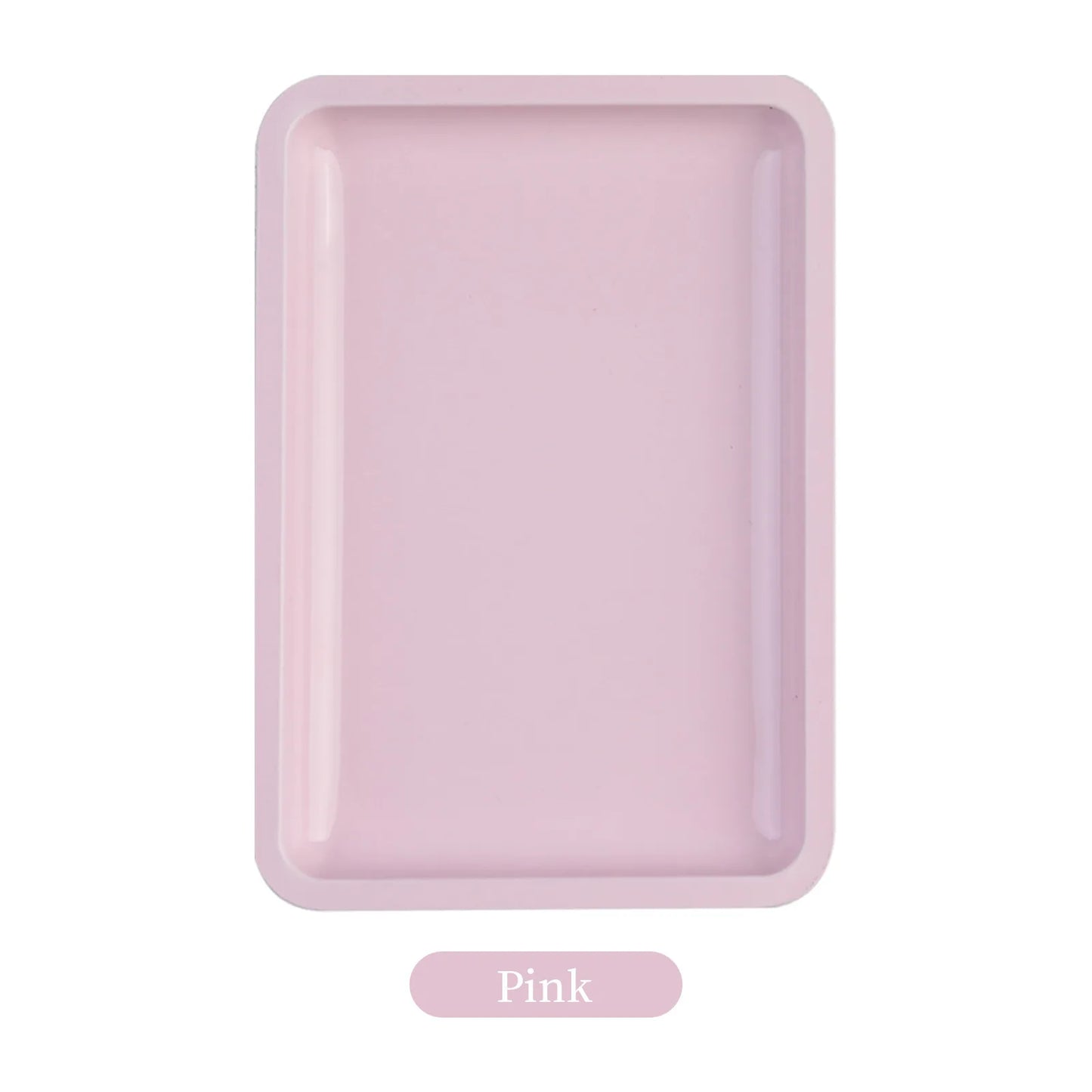 Square Stainless Steel Cosmetic Storage Tray – Nail Art Manicure Plate for Tools & False Nails