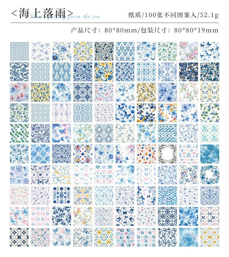 100 Pcs Vintage Multi-Style Writing Paper - Retro Stationery for Scrapbooking, Junk Journals & DIY Crafts